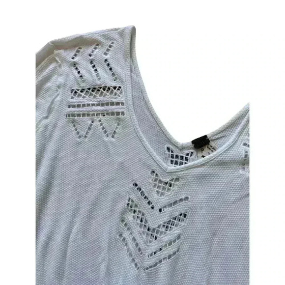 Free People Light Cream Long Sleeve Tunic with Cutout Detail - Picture 2 of 7